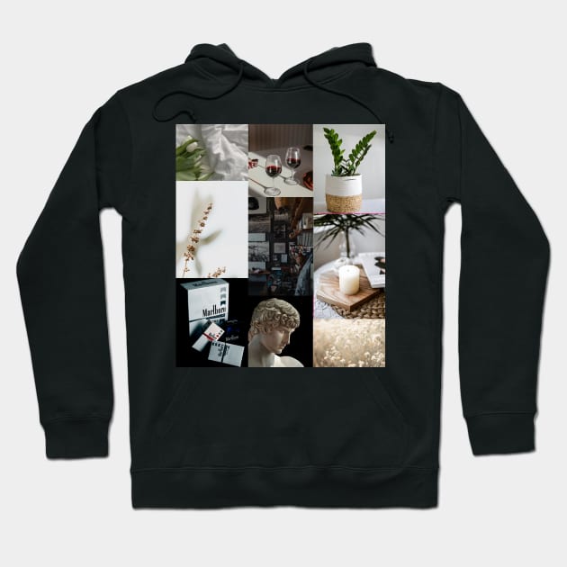 Dark and Light Accademia Art Collage Hoodie by madiwestdal